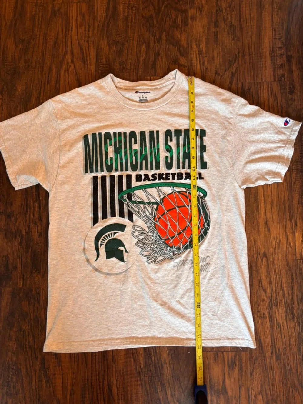 Champion Michigan State Spartans Basketball T-Shirt Men’s L Gray Retro Graphic - Picture 4 of 8